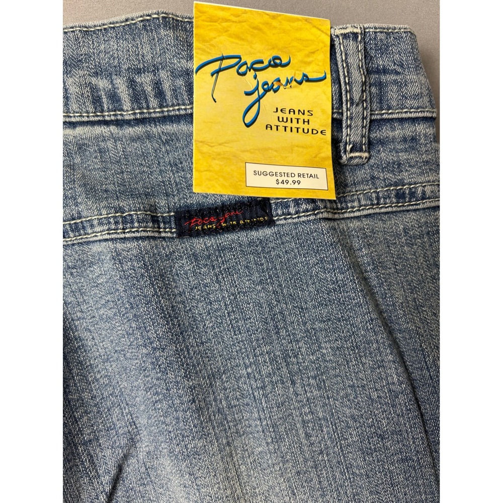 VTG Poco Jeans Women Size 11 Distressed Denim Jeans with Patches Beaded - Picture 10 of 10